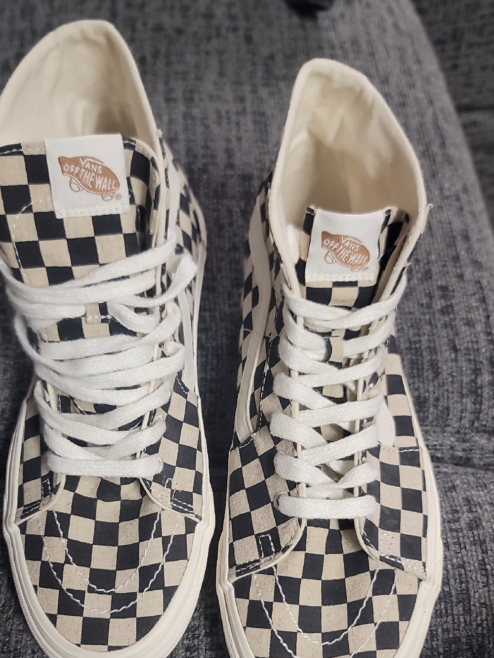 Vans Black & Cream Checkerboard Sk8-Hi Sneakers
